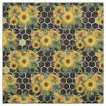 Sunflower Bouquet Gold Honeycomb Graphic Fabric