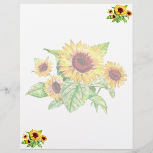 Sunflower Bouquet Letterhead (Front)