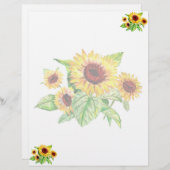 Sunflower Bouquet Letterhead (Front/Back)