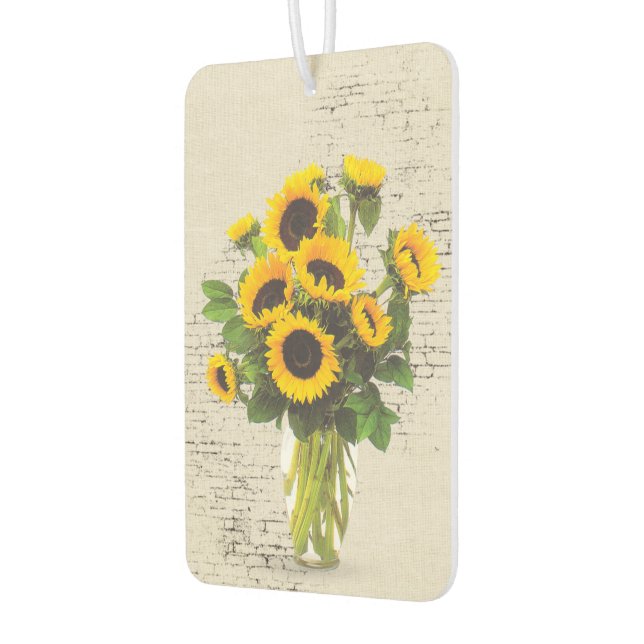 Sunflower Bouquet On Brick Air Freshener (Left)