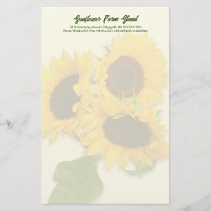 Sunflower Bouquet Personal Business Paper
