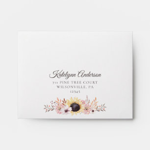 Sunflower Bouquet RSVP Envelopes