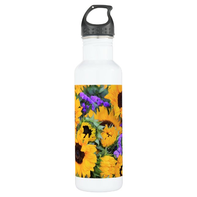 Sunflower Bouquet Stainless Steel Water Bottle (Front)