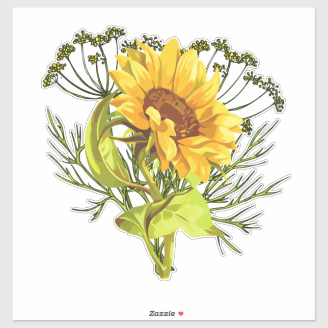 Sunflower bouquet sticker (Sheet)