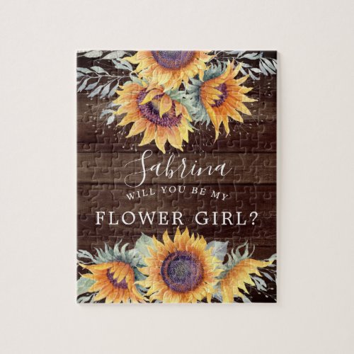 Sunflower Bouquet  Will you be my Flower girl Jigsaw Puzzle