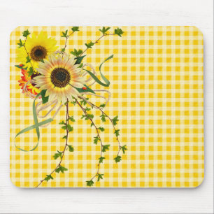 sunflower bouquet with lady bug mouse pad