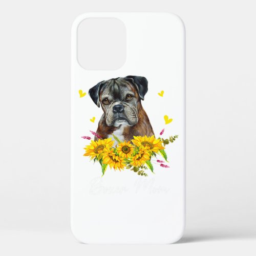 Sunflower Boxer Mom Dog Lover Birthday Gift Ideas iPhone 12 Case
