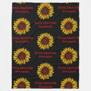 Sunflower...Brain Aneurysm Fleece Blanket