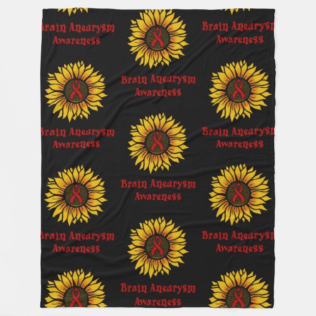 Sunflower...Brain Aneurysm Fleece Blanket (Front)
