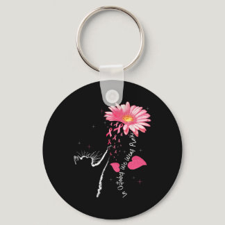 Sunflower Breast Cancer Awareness Pink Ribbon Cat  Keychain