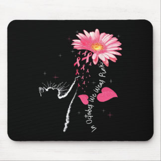 Sunflower Breast Cancer Awareness Pink Ribbon Cat  Mouse Pad