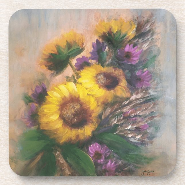 Sunflower Breeze by Jason Street Beverage Coaster (Front)
