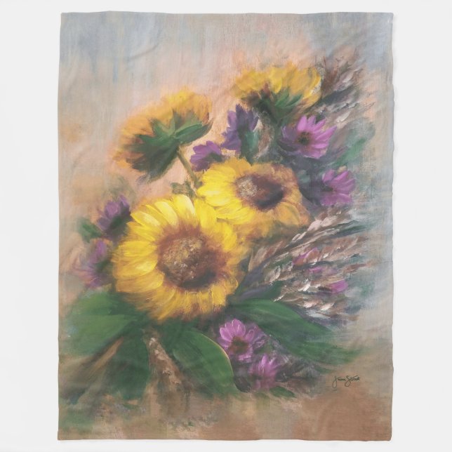 Sunflower Breeze Fleece Blanket (Front)