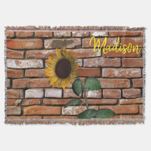 Sunflower Brick Throw Blanket