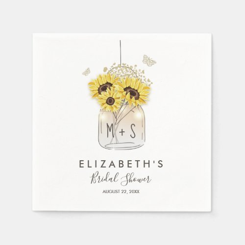 Sunflower Bridal Paper Napkins Country Wedding
