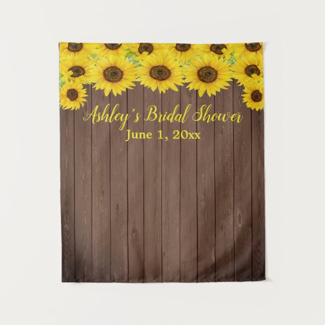 Sunflower Bridal Shower Backdrop Wood Photo Booth (Front)