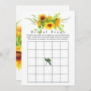 Sunflower Bridal Shower Bingo