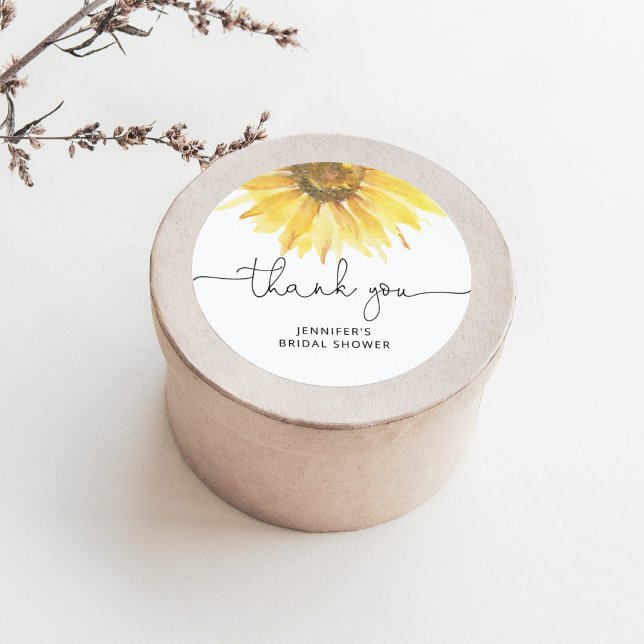 Sunflower bridal shower classic round sticker (Creator Uploaded)