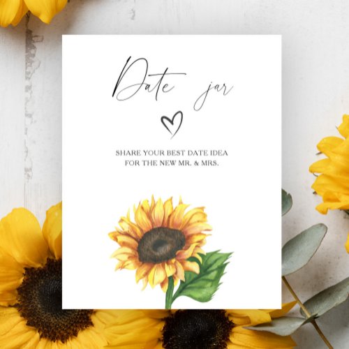 Sunflower bridal shower Date night ideas game Poster