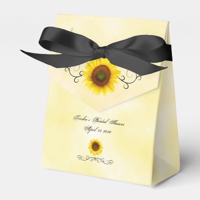 Sunflower Bridal Shower Favor Box (Front Side)