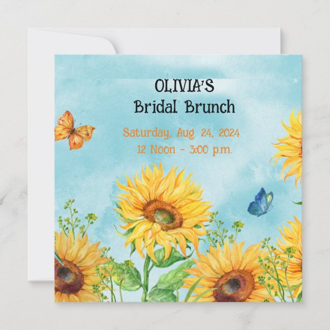 SUNFLOWER BRIDAL SHOWER FLAT INVITATION (Front)