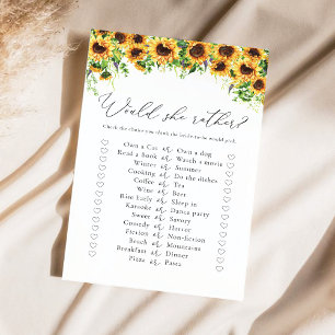 Sunflower Bridal Shower Game