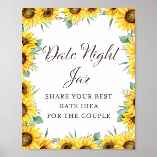 Sunflower Bridal Shower Game Sign