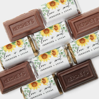Sunflower bridal shower hershey's miniatures