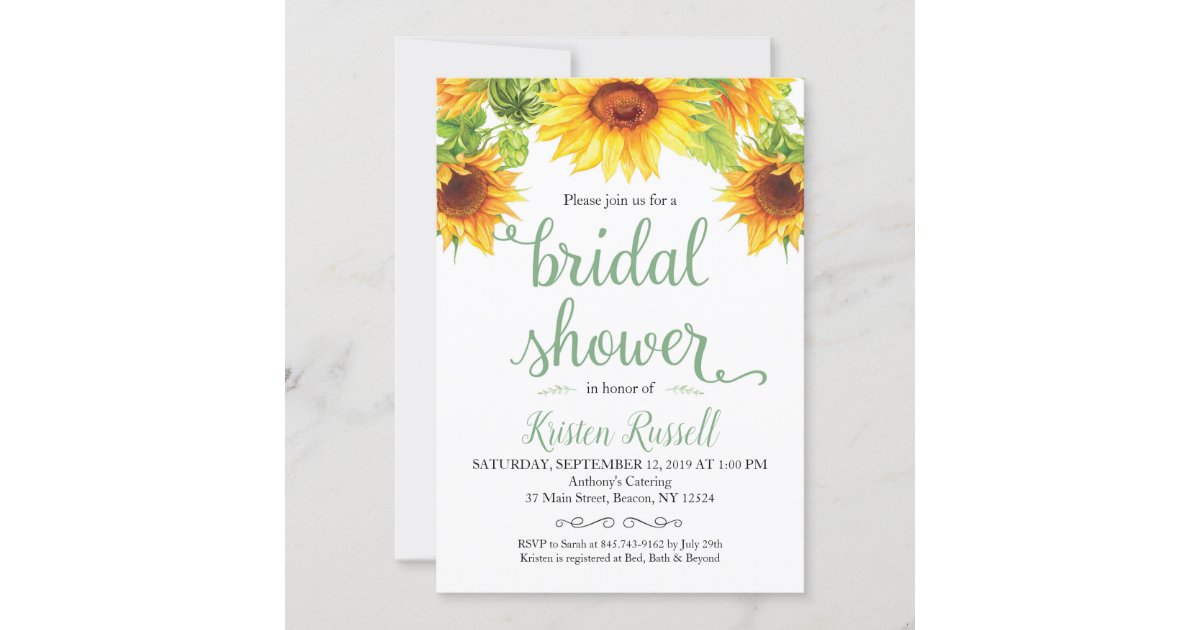 Sunflower Bridal Shower Invitation Zazzle
