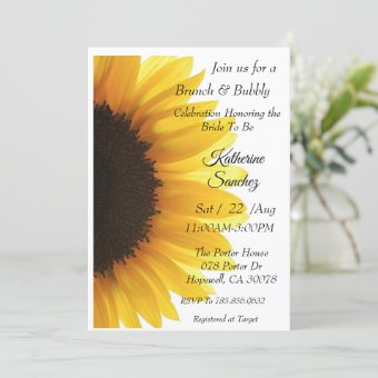 Sunflower Bridal Shower Invitation | Zazzle