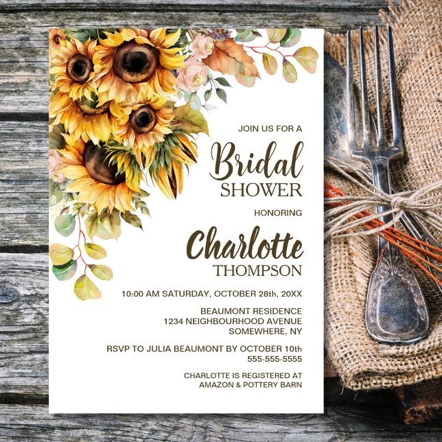 Sunflower Bridal Shower Invitation (Creator Uploaded)
