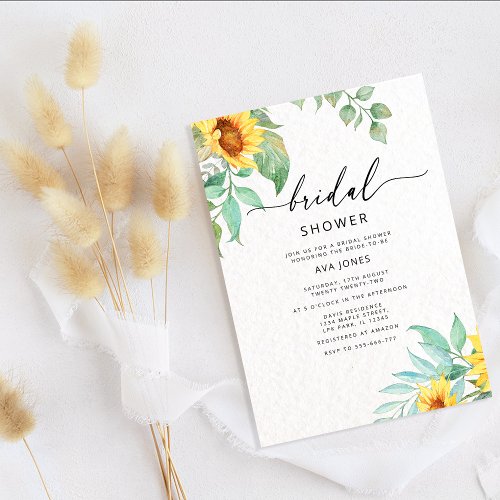 Sunflower bridal shower  invitation