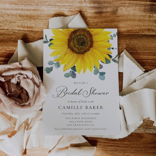 Sunflower Bridal Shower Invitation