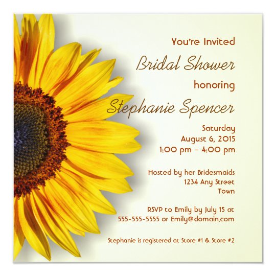 Sunflower Bridal Shower Invitation