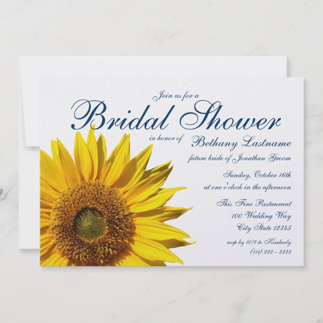 Sunflower Bridal Shower Invitation (Front)
