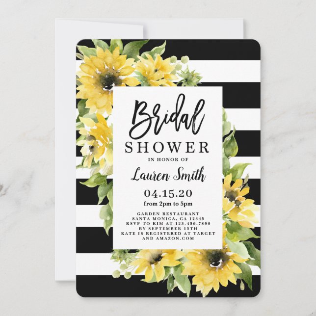 Sunflower bridal shower invitation (Front)