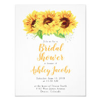 Sunflower Bridal Shower Invitation Watercolor