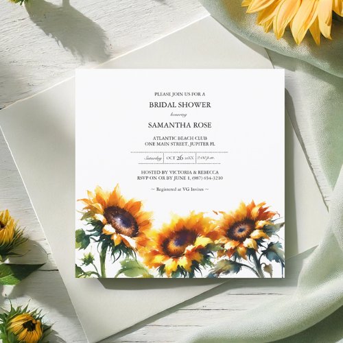 Sunflower Bridal Shower Invitations