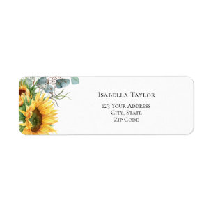 Sunflower Bridal Shower Label