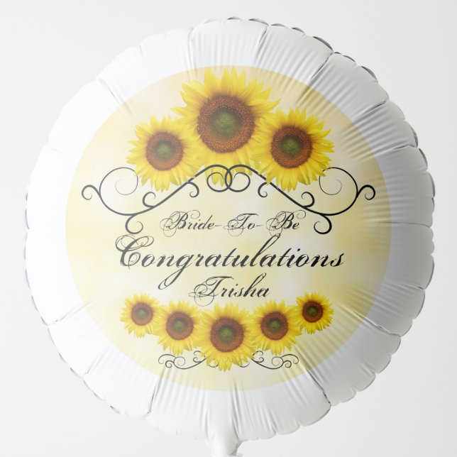 Sunflower Bridal Shower Large Helium Balloon (Front)