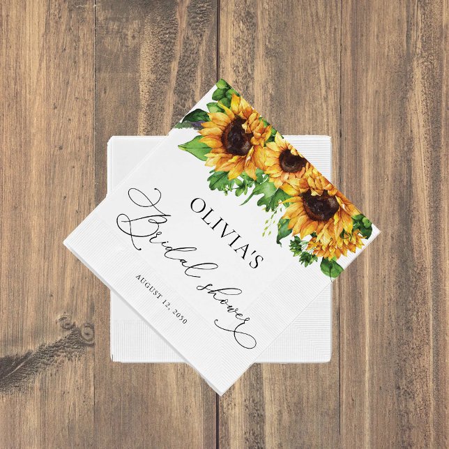 Sunflower Bridal Shower Napkins (Creator Uploaded)