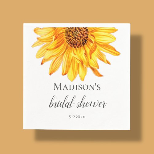 Sunflower Bridal Shower Napkins