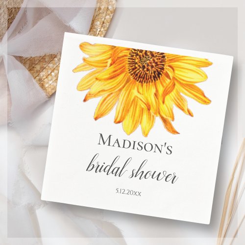 Sunflower Bridal Shower Napkins