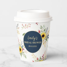 Sunflower Bridal Shower Paper Cups