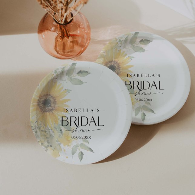 Sunflower Bridal Shower Paper Plates (Creator Uploaded)
