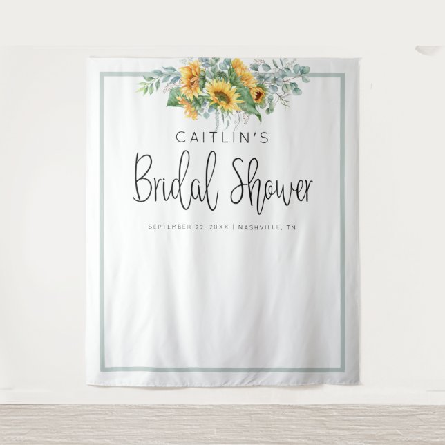 Sunflower Bridal Shower Photo Booth Backdrop (Front)