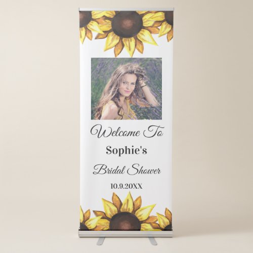 Sunflower Bridal Shower Photo Welcome Retractable Banner