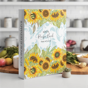 Sunflower Bridal Shower Recipe Binder
