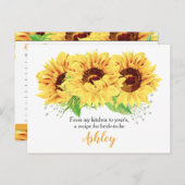 Sunflower Bridal Shower Recipe Card (Front/Back)