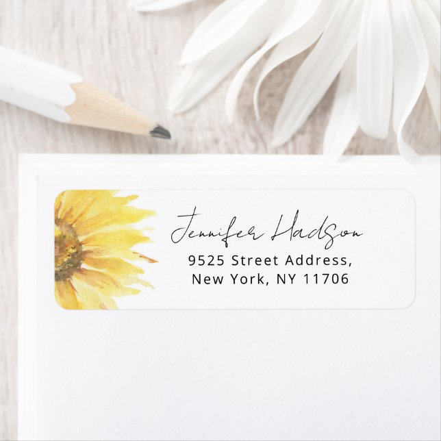 Sunflower bridal shower Return Address Label (Insitu)